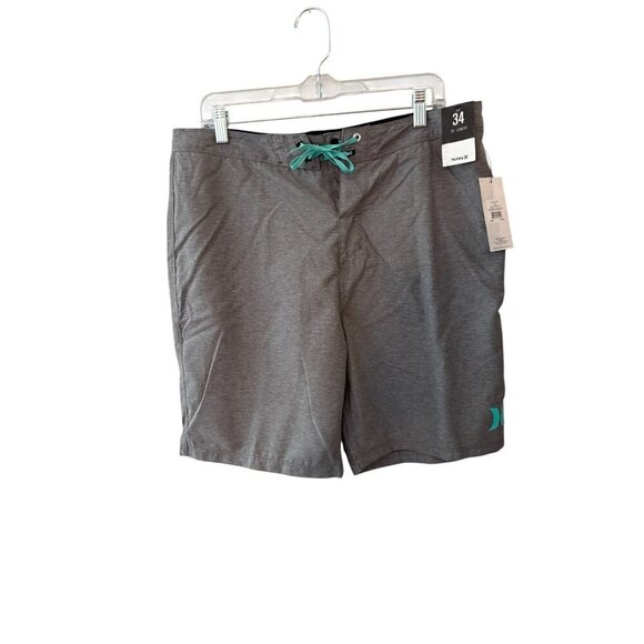Hurley Mens Size 34 Gray Board Shorts 20" Length Lightweight & Comfortable NWT - Picture 1 of 6
